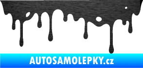 Samolepka Stékající skvrna 004 pravá škrábaný kov černý