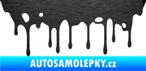 Samolepka Stékající skvrna 005 pravá škrábaný kov černý