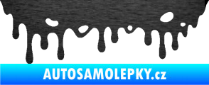 Samolepka Stékající skvrna 006 levá škrábaný kov černý