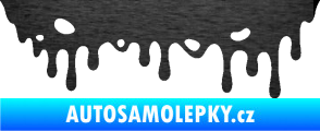 Samolepka Stékající skvrna 006 pravá škrábaný kov černý