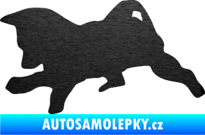 Samolepka Štěňátko 002 levá německý ovčák škrábaný kov černý