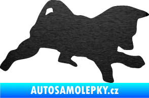 Samolepka Štěňátko 002 pravá německý ovčák škrábaný kov černý