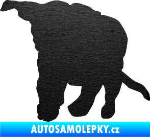 Samolepka Štěňátko 003 levá škrábaný kov černý