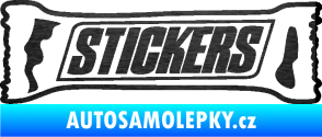 Samolepka Stickers nápis škrábaný kov černý