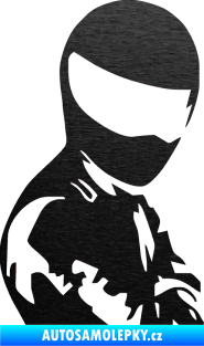Samolepka Stig pravá škrábaný kov černý