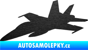 Samolepka Stíhací letoun 001 levá škrábaný kov černý