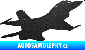 Samolepka Stíhací letoun 004 pravá škrábaný kov černý