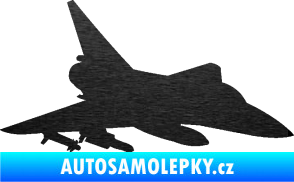 Samolepka Stíhací letoun 005 pravá škrábaný kov černý