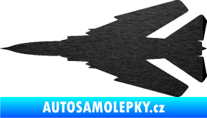 Samolepka Stíhací letoun 007 levá MIG škrábaný kov černý