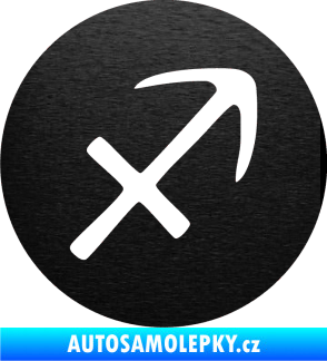 Samolepka Střelec 001 - horoskop škrábaný kov černý