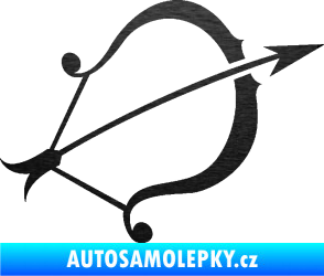 Samolepka Střelec 002 pravá škrábaný kov černý