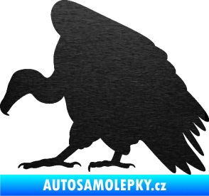 Samolepka Sup 001 levá škrábaný kov černý