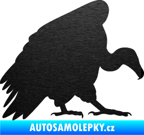 Samolepka Sup 001 pravá škrábaný kov černý