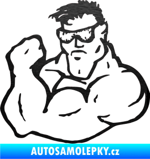 Samolepka Svalovec levá škrábaný kov černý