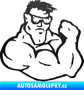 Samolepka Svalovec pravá škrábaný kov černý