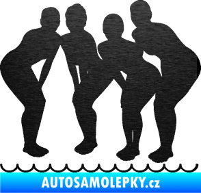 Samolepka Synchronizované plavání 001 tým škrábaný kov černý
