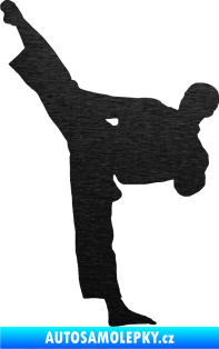 Samolepka Taekwondo 002 levá škrábaný kov černý