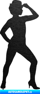 Samolepka Tanec 007 pravá jazz tanečnice škrábaný kov černý