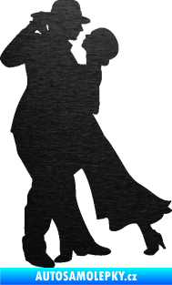 Samolepka Tanec 013 levá tango  škrábaný kov černý
