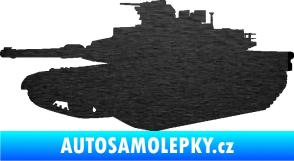 Samolepka Tank 002 levá M1 Abrams škrábaný kov černý