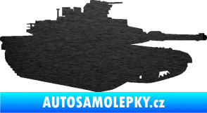 Samolepka Tank 002 pravá M1 Abrams škrábaný kov černý