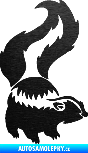 Samolepka Tchoř 002 pravá zvednutý ocas škrábaný kov černý