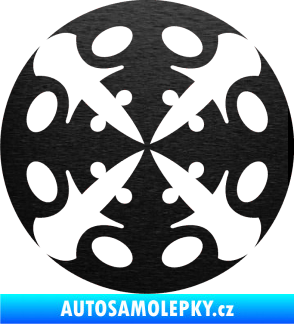 Samolepka Tetování 173 škrábaný kov černý