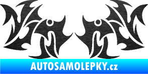 Samolepka Tetování 194 škrábaný kov černý