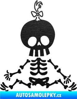 Samolepka The Bone Family Mimi holčička škrábaný kov černý