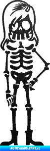 Samolepka The Bone Family Slečna škrábaný kov černý