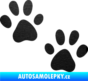 Samolepka Tlapky 011 škrábaný kov černý