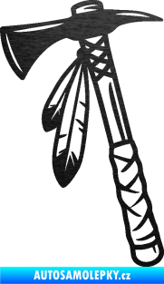 Samolepka Tomahawk 001 levá škrábaný kov černý