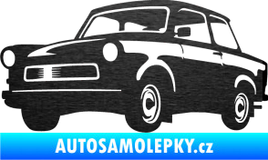 Samolepka Trabant karikatura levá škrábaný kov černý