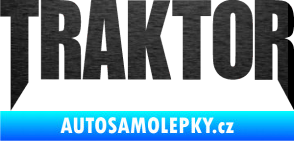 Samolepka Traktor - music škrábaný kov černý