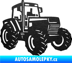 Samolepka Traktor 002 pravá Zetor škrábaný kov černý