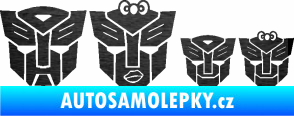 Samolepka Transformers 001 rodinka v autě škrábaný kov černý