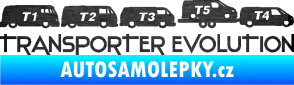 Samolepka Transporter evolution - pravá škrábaný kov černý