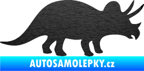 Samolepka Triceratops 001 pravá škrábaný kov černý