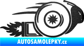 Samolepka Turbo šnek 002 pravá škrábaný kov černý