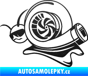 Samolepka Turbo šnek 004 levá škrábaný kov černý