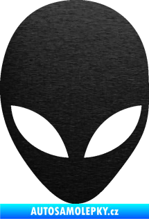 Samolepka UFO 002 škrábaný kov černý
