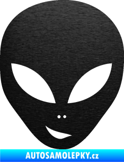 Samolepka UFO 003 levá škrábaný kov černý