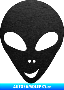Samolepka UFO 004 levá škrábaný kov černý