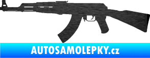 Samolepka Útočná puška AK 47 levá škrábaný kov černý