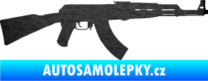 Samolepka Útočná puška AK 47 pravá škrábaný kov černý