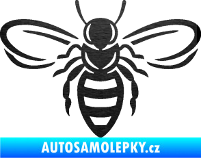 Samolepka Včela 002 škrábaný kov černý