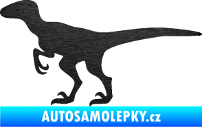 Samolepka Velociraptor 001 levá škrábaný kov černý