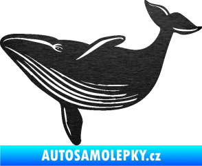 Samolepka Velryba 002 levá škrábaný kov černý