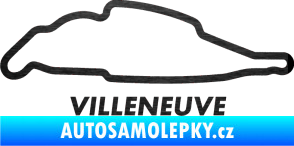 Samolepka Okruh Villeneuve škrábaný kov černý
