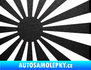 Samolepka Vlajka Japonsko 002 levá JDM škrábaný kov černý